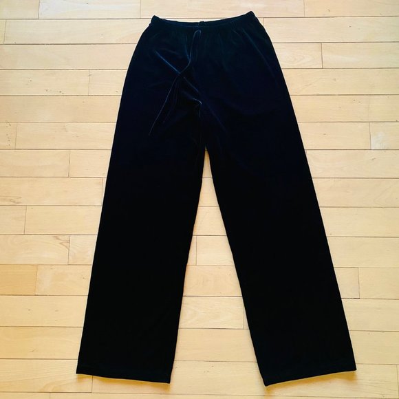 Black Velvet Pull-On Elastic Trim Pants | Size: Medium - Picture 1 of 3